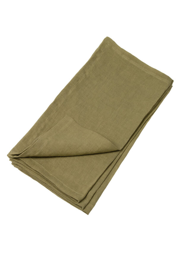 Olive Green linen napkin set of 4