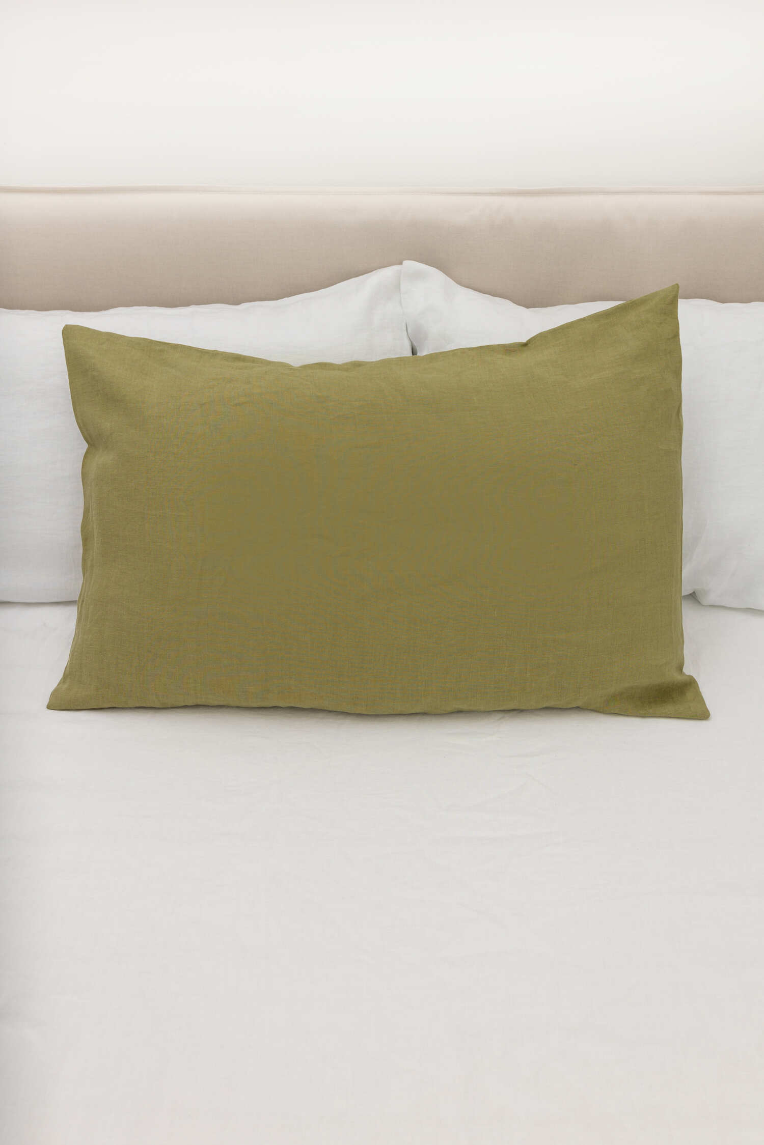 Olive Green linen pillowcase