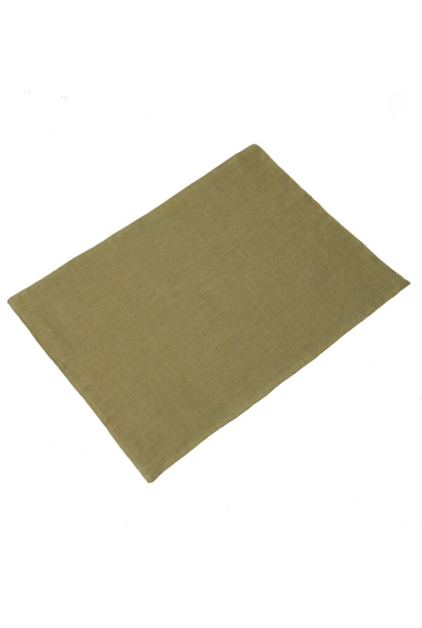 Olive Green linen placemat