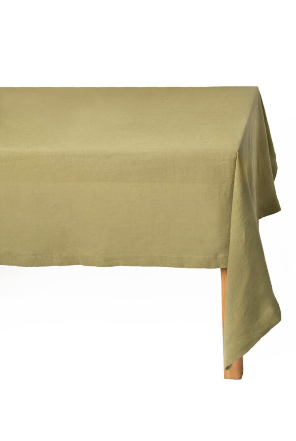 Olive Green linen tablecloth