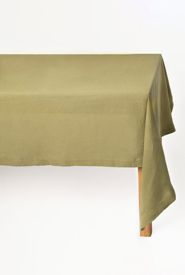 Olive Green linen tablecloth