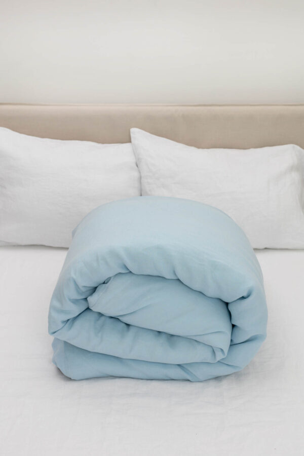 Sky Blue linen duvet cover