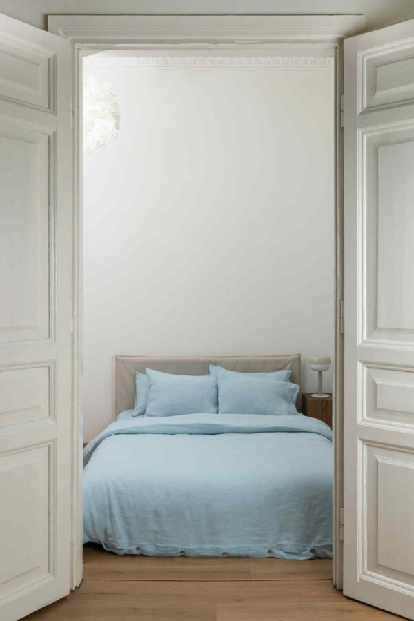 Sky Blue linen duvet cover set