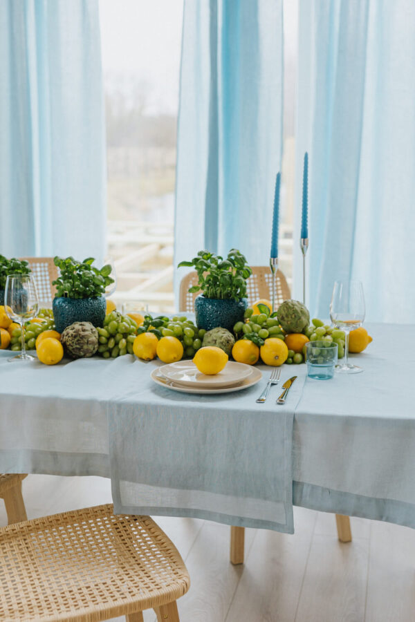 Sky Blue linen table runner (2)