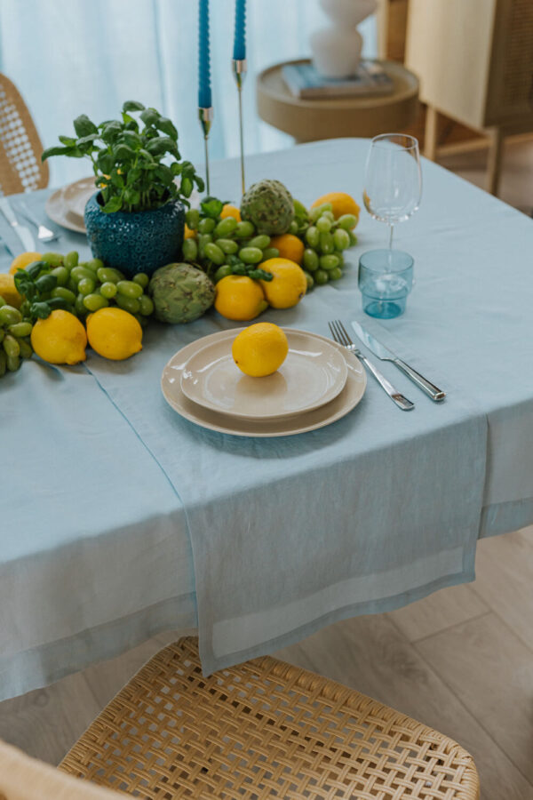 Sky Blue linen table runner (3)