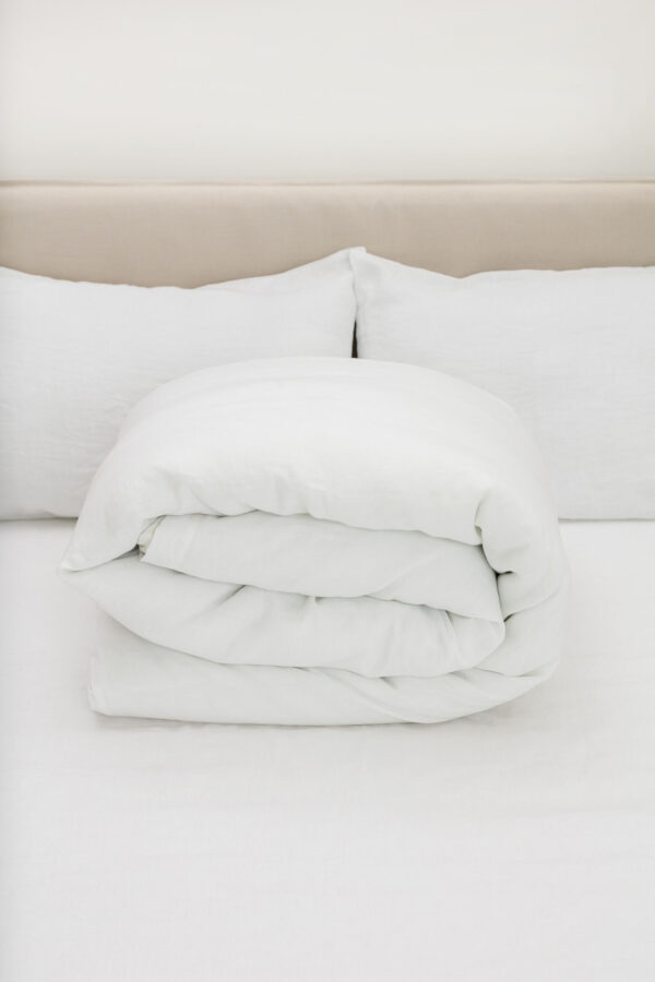 White linen duvet cover