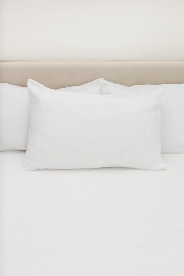 White linen pillowcase