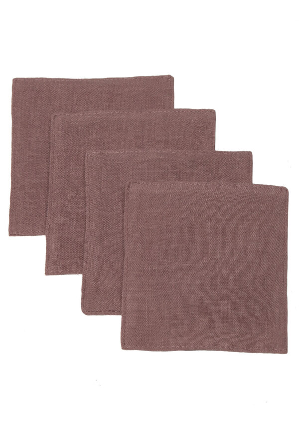 Woodrose linen coaster set