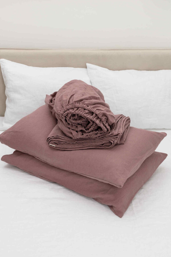 Woodrose linen sheet set