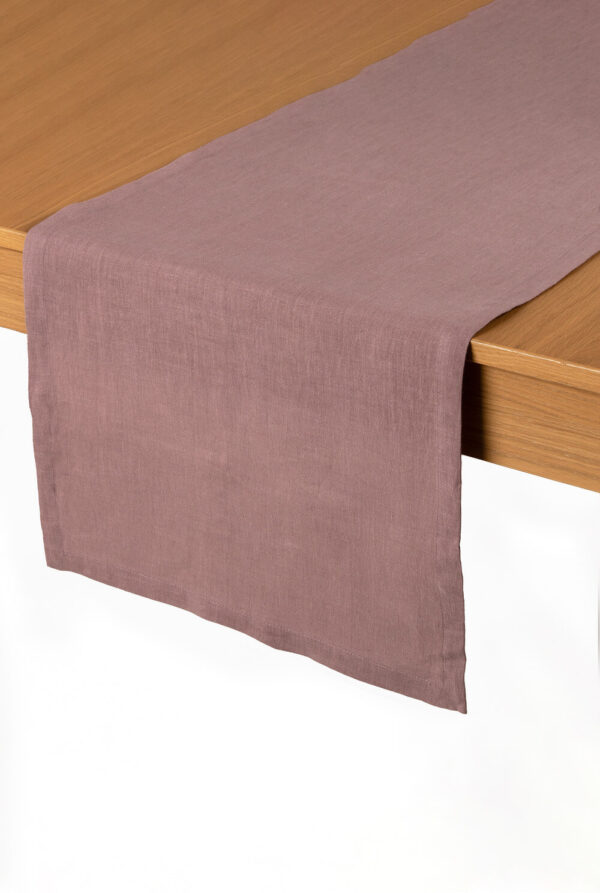 Woodrose linen table runner