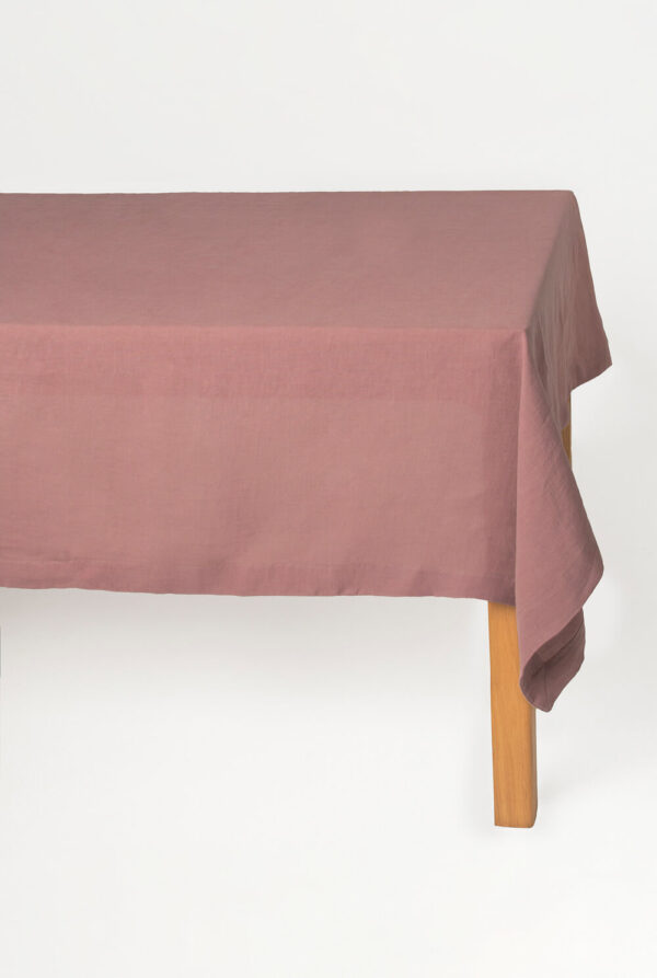 Woodrose linen tablecloth